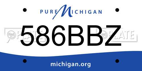 586BBZ Michigan License Plate