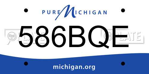 586BQE Michigan License Plate