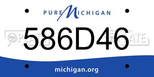 586D46 Michigan License Plate