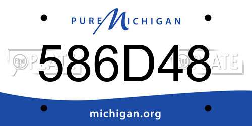586D48 Michigan License Plate