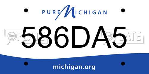 586DA5 Michigan License Plate