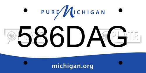 586DAG Michigan License Plate