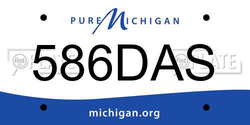 586DAS Michigan License Plate