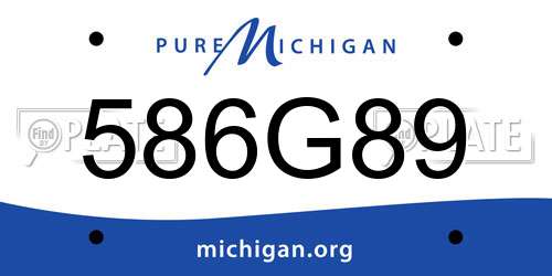 586G89 Michigan License Plate