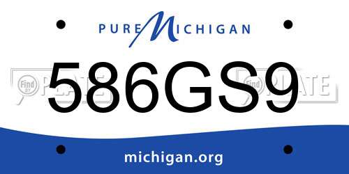 586GS9 Michigan License Plate