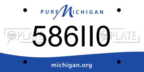 586II0 Michigan License Plate