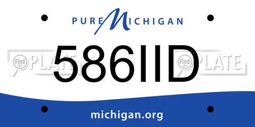 586IID Michigan License Plate
