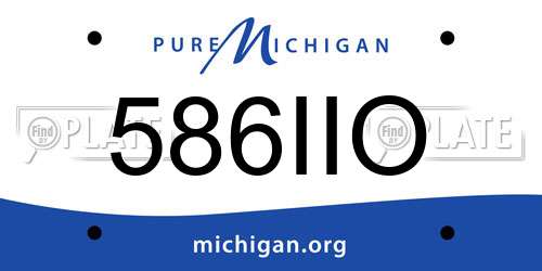 586IIO Michigan License Plate