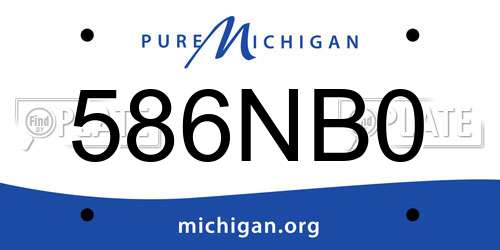 586NB0 Michigan License Plate