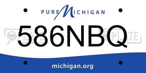 586NBQ Michigan License Plate