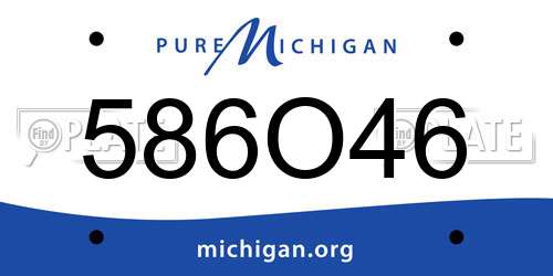 586O46 Michigan License Plate