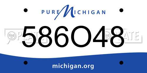 586O48 Michigan License Plate