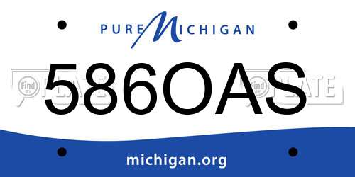 586OAS Michigan License Plate