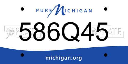 586Q45 Michigan License Plate