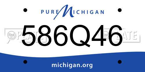 586Q46 Michigan License Plate