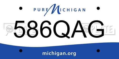 586QAG Michigan License Plate