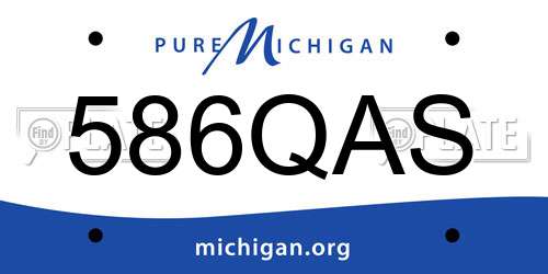 586QAS Michigan License Plate