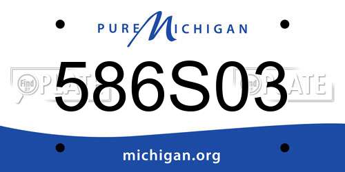 586S03 Michigan License Plate