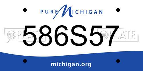586S57 Michigan License Plate
