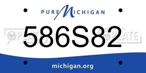 586S82 Michigan License Plate