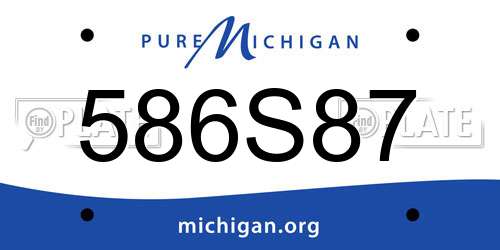 586S87 Michigan License Plate