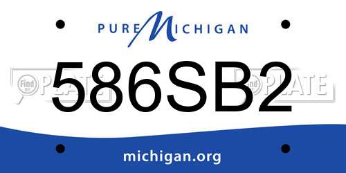 586SB2 Michigan License Plate