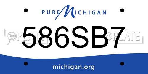 586SB7 Michigan License Plate