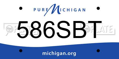 586SBT Michigan License Plate