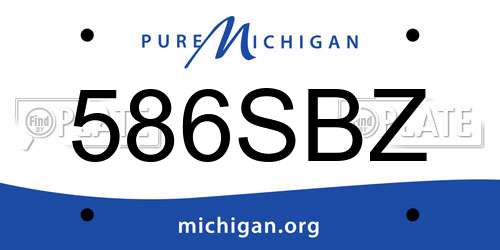 586SBZ Michigan License Plate
