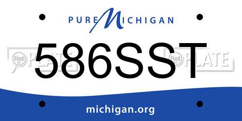 586SST Michigan License Plate