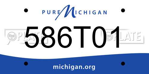 586T01 Michigan License Plate