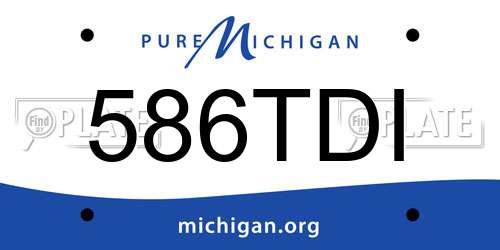 586TDI Michigan License Plate