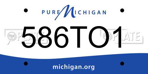 586TO1 Michigan License Plate