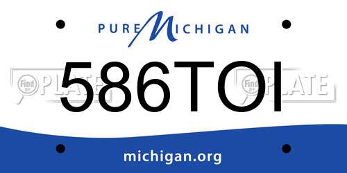 586TOI Michigan License Plate
