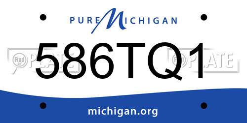 586TQ1 Michigan License Plate