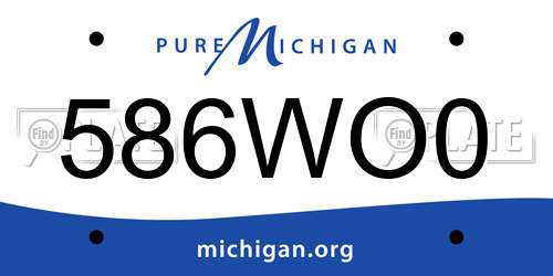 586WO0 Michigan License Plate