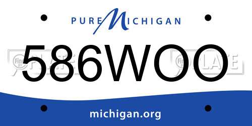 586WOO Michigan License Plate