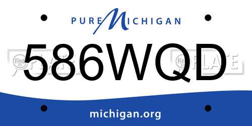 586WQD Michigan License Plate