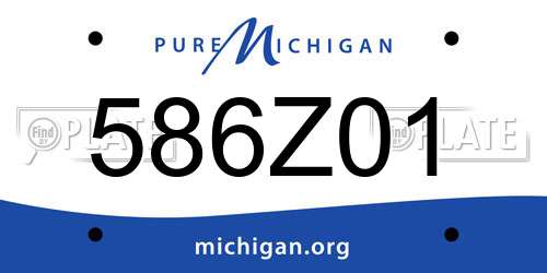 586Z01 Michigan License Plate