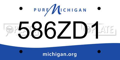 586ZD1 Michigan License Plate