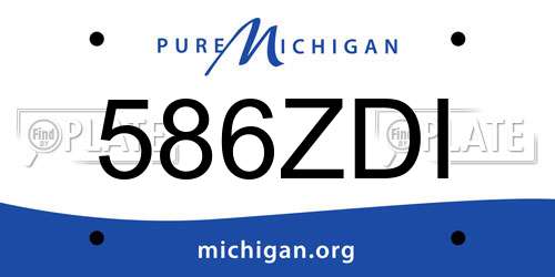 586ZDI Michigan License Plate