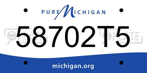 58702T5 Michigan License Plate