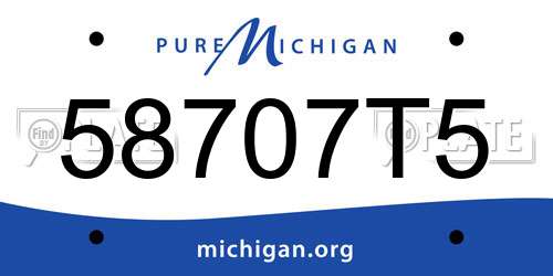 58707T5 Michigan License Plate