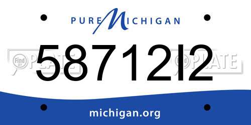 58712I2 Michigan License Plate