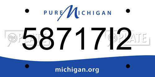 58717I2 Michigan License Plate