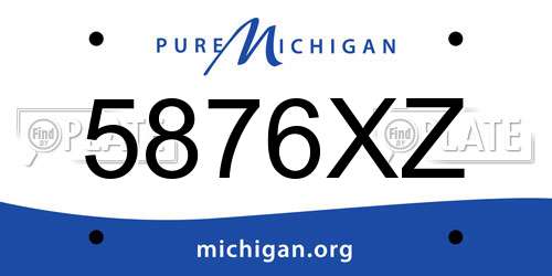5876XZ Michigan License Plate