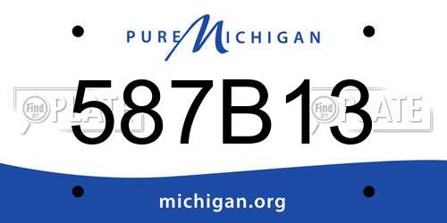 587B13 Michigan License Plate