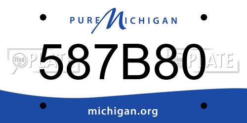 587B80 Michigan License Plate