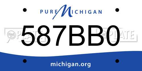587BB0 Michigan License Plate