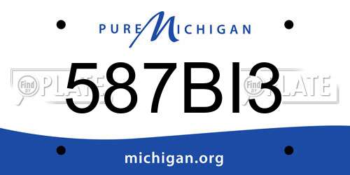 587BI3 Michigan License Plate